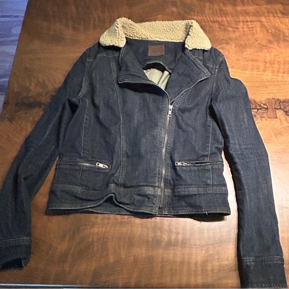 Articles of Society Denim Moto Jacket with Sherpa Collar - Picture 3 of 6